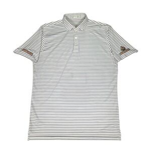 NEW Holderness & Bourne Polo Mens L White Striped Flint Hills National Logo NWOT